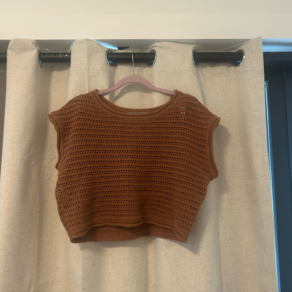 Z Supply Rust Crocheted Top